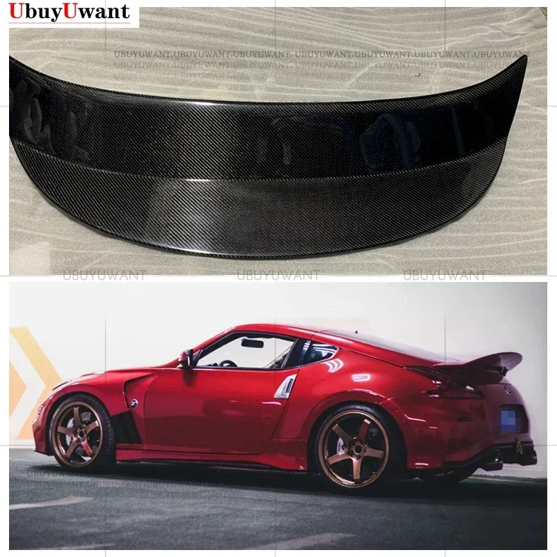 For Nissan 370z Z34 FRP Fiber Glass AM Style Rear Wing With Brake Light Fiberglass Type Amuse Trunk Spoiler 2009-2016