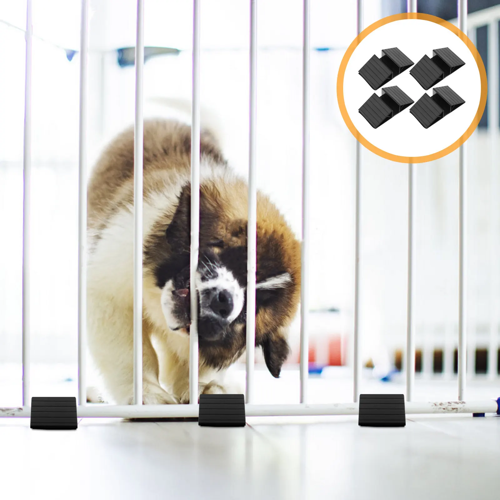 4Pcs Pet Gate Triangle Reinforcement Support Feet Stabilizer Base for Freestanding Dog Fence Isolation Panel Plastic Fitting