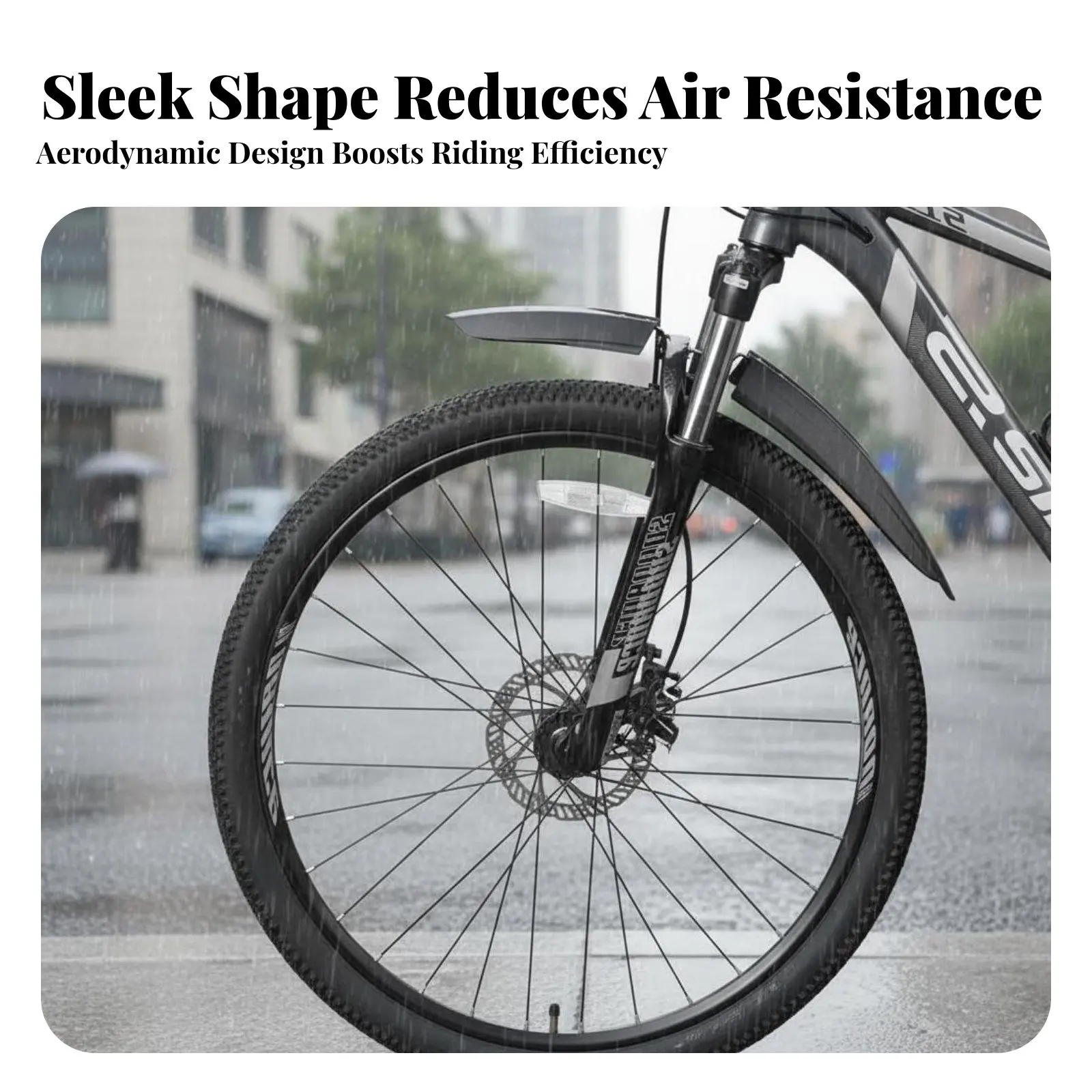 2 Pieces Front and Rear Bike Fenders Flexible Adjustable Cycle Mudguard Adjustable Spray Guard Wide Design for Commuters