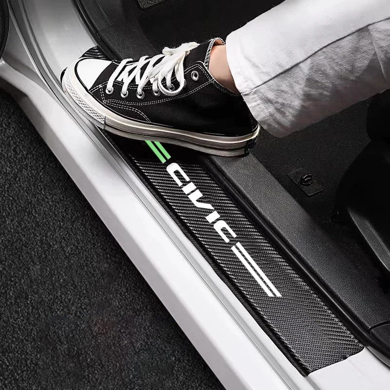 For Honda Civic 6 8th 9th 11th G9 G10 2009 Car Threshold Strip Luminous Car Trunk Door Sill Protection Stickers Auto Accessories