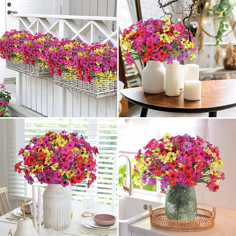 3/6/9/12/15 Stück künstlicher Blumenstrauß 35 cm gefälschte Blumen für Heimdekoration Garten Hochzeitsdekoration Outdoor DIY Vase Zubehör – Detail 4