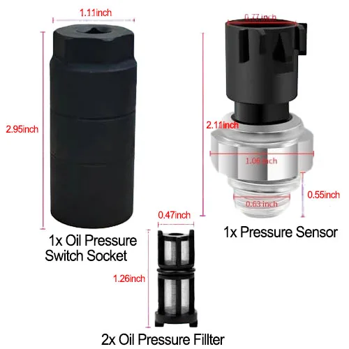 12673134 Interruttore sensore pressione olio auto con filtro per Chevy per Silverado per accessori automobilistici GMC