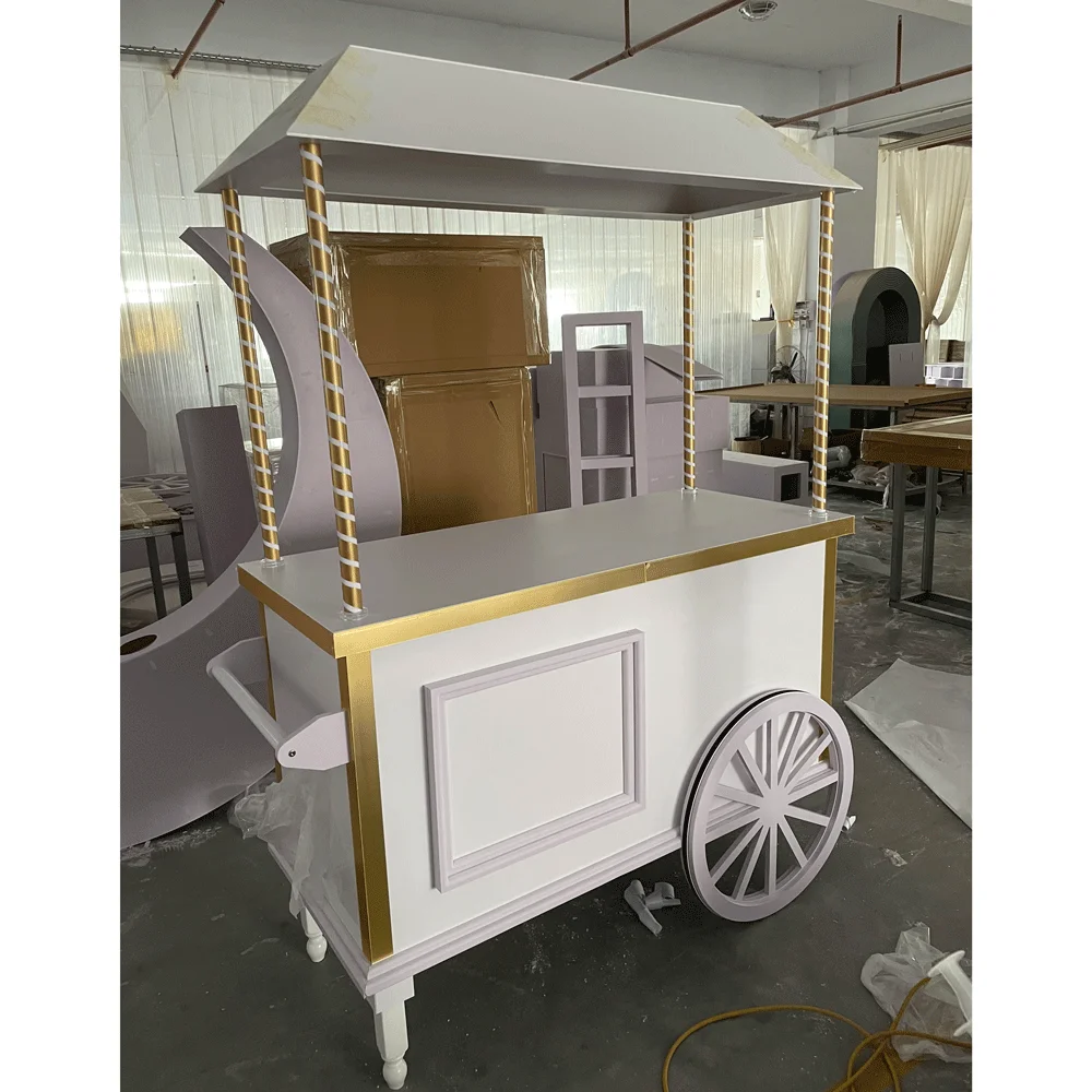 White candy cart dessert candy cart for wedding party decoration wholesale