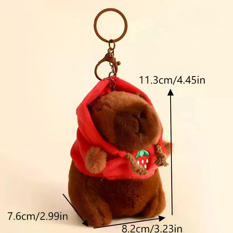 Creativo Capibara Portachiavi in peluche Animale del fumetto Bambola di pezza Borsa Ciondolo Zaino Decorazione appesa Portachiavi adorabili Regali