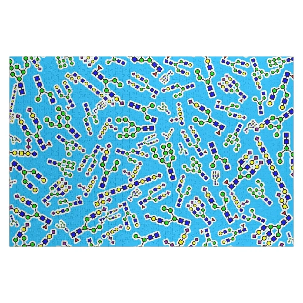 

Sugary Glycan Swirl - Blue Background Jigsaw Puzzle Photo Wooden Compositions For Children Puzzle