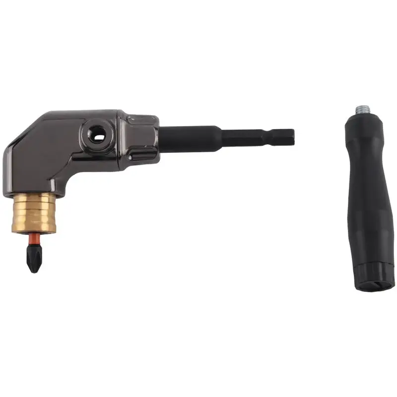 ABNM Self-Locking 90 Degree Right Angle Screwdriver Holder Drive Bit Angle Extension Electric Screw Driver Angle Driver A Easy T