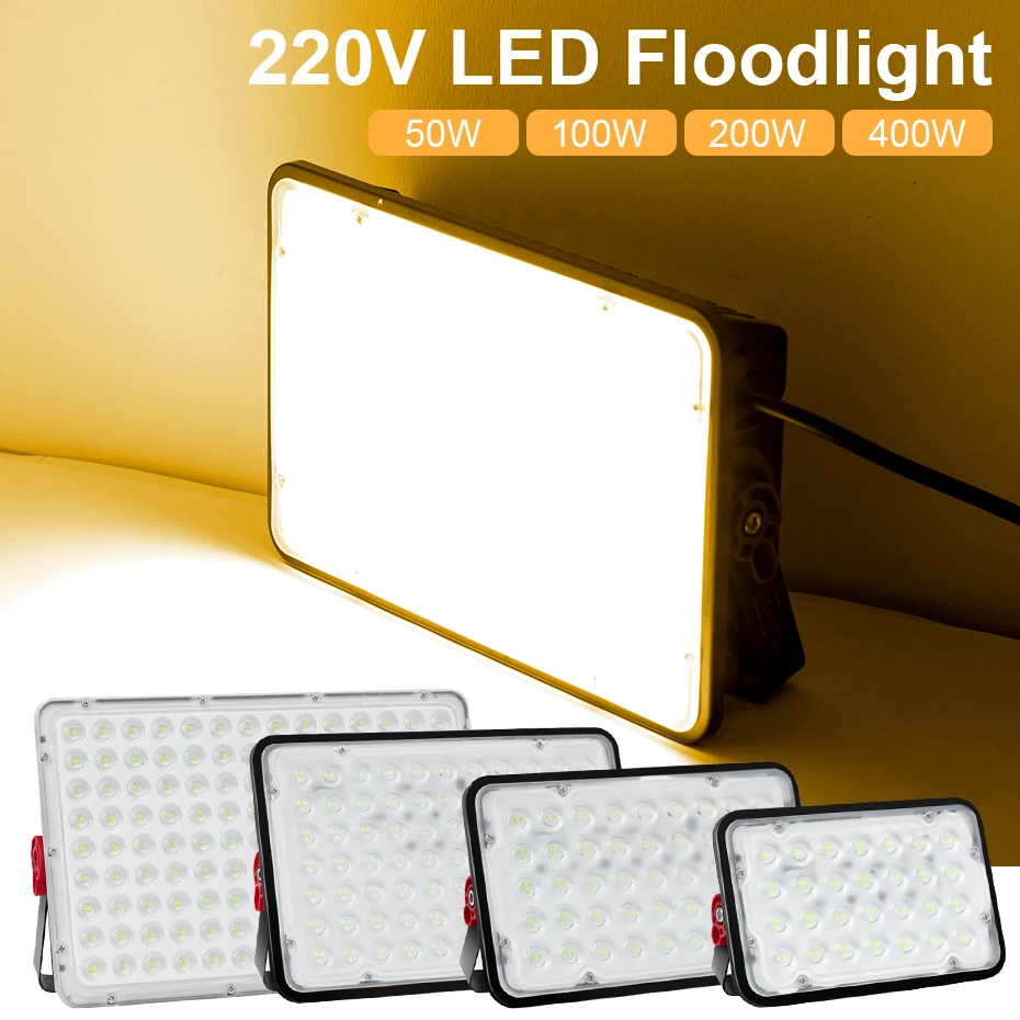 

LED Floodlight 50W 100W 200W 400W Led Spotlight IP66 Waterproof AC 220V Flood Light SMD2835 For Outdoor Lighting Decoration