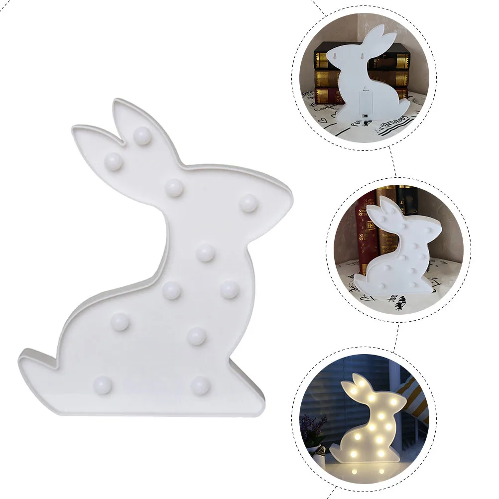 Creative Rabbit Shape Neon LED Night Light Desktop Lamp Soft Glow Party Home Decoration Birthday Bedside Festival Light