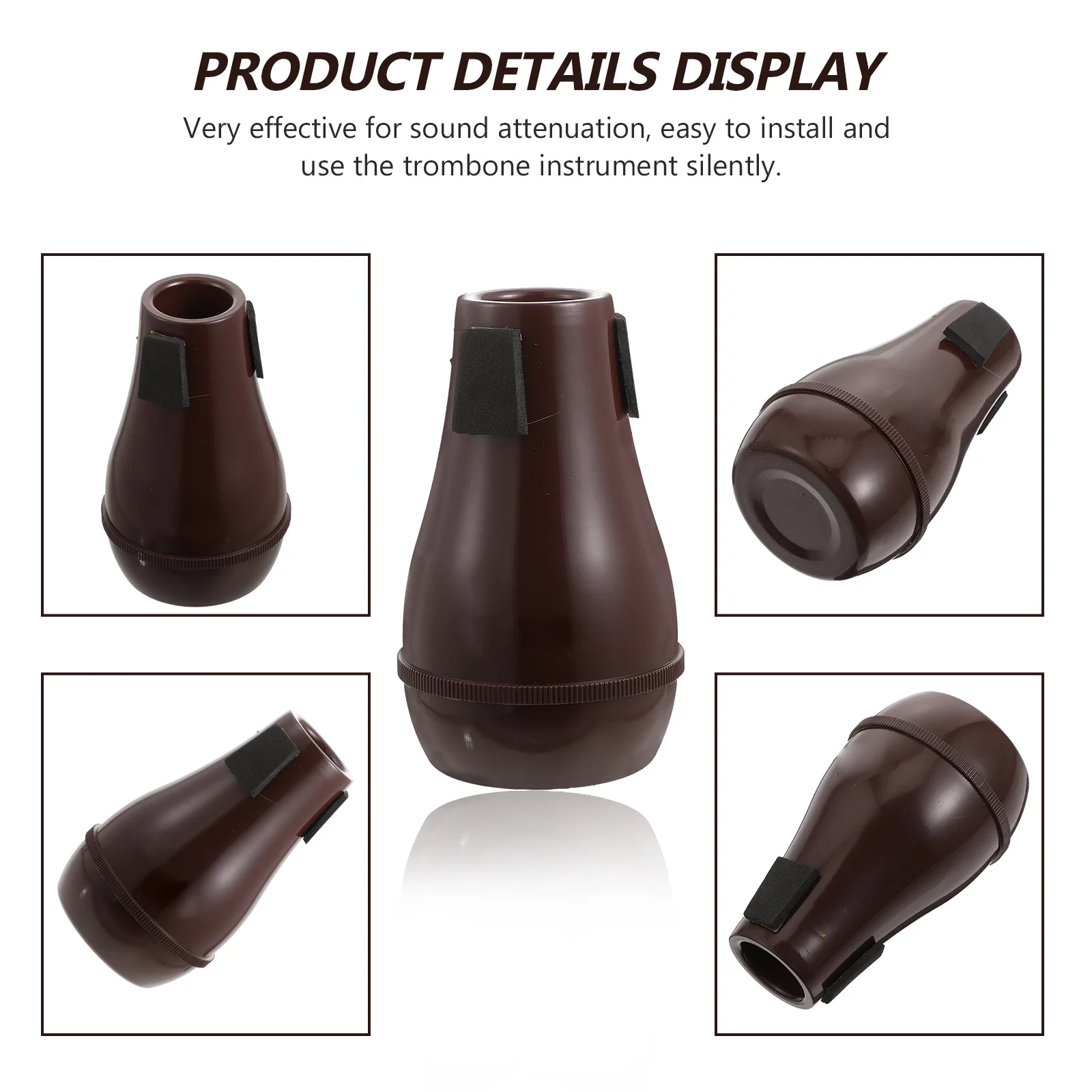 

Trombone Mute High Quality Sound Attenuation Silent Practice Easy Install Durable Lightweight Small Portable Strong Professional