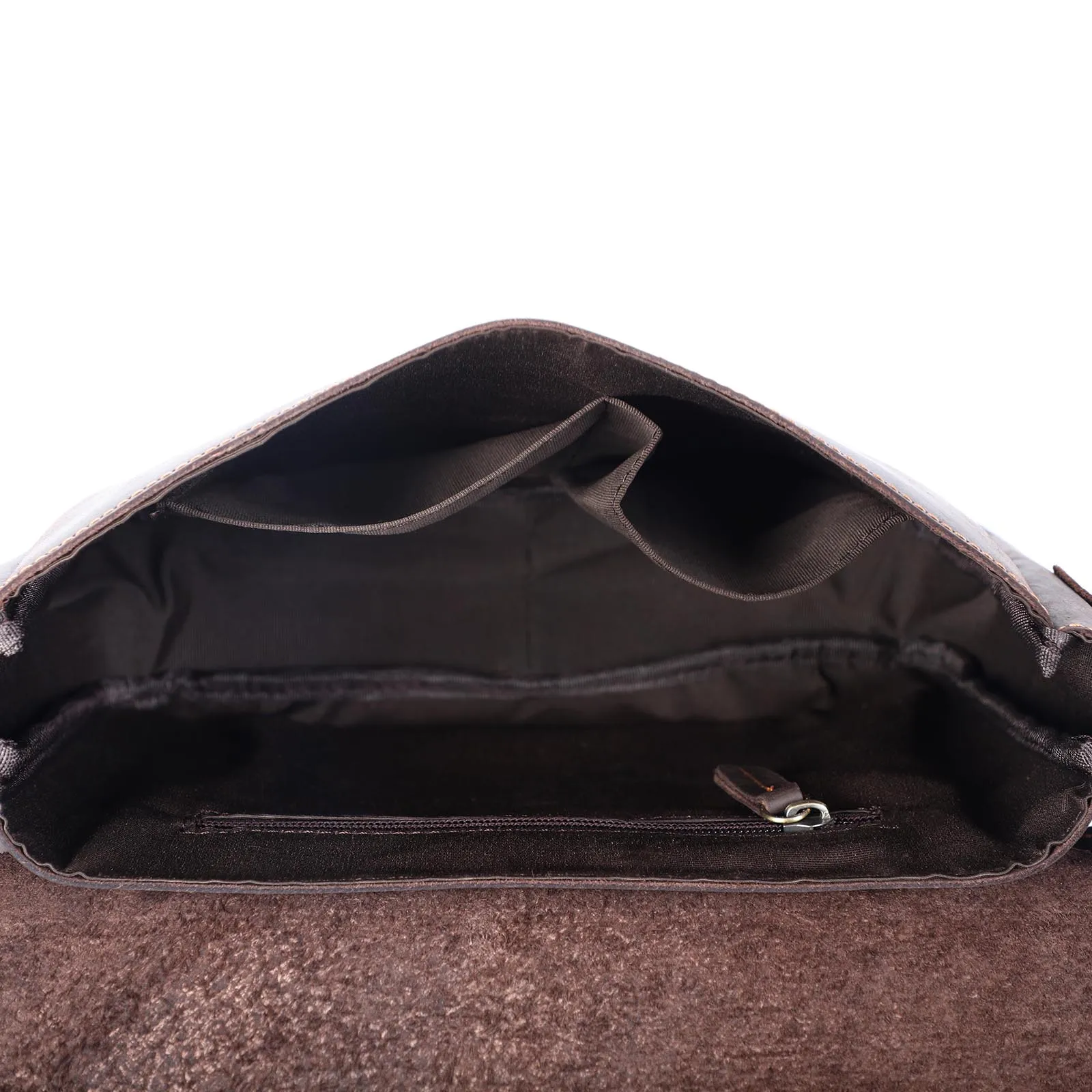 Vintage Echtleder Herren 11" Messenger Bag Umhängetasche Crazy Horse Rindsleder Schultertasche Top-Layer-Leder Mode Casual – Detail 11