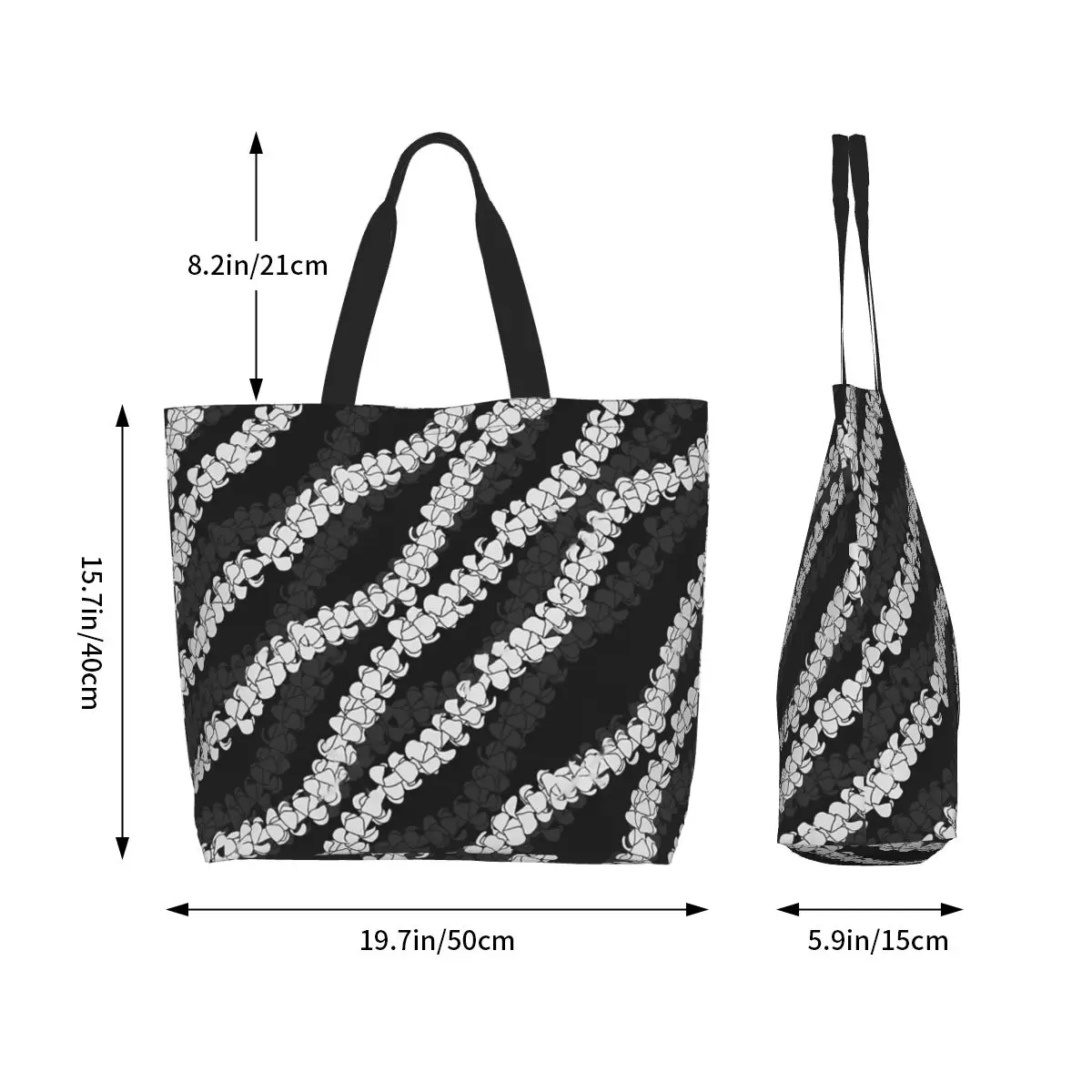Puakenikeni Single Leis On Turquoise Shopping Tote Bag Canvas Large Capacity Shoulder Bags Shopper Grocery Handbag for Women