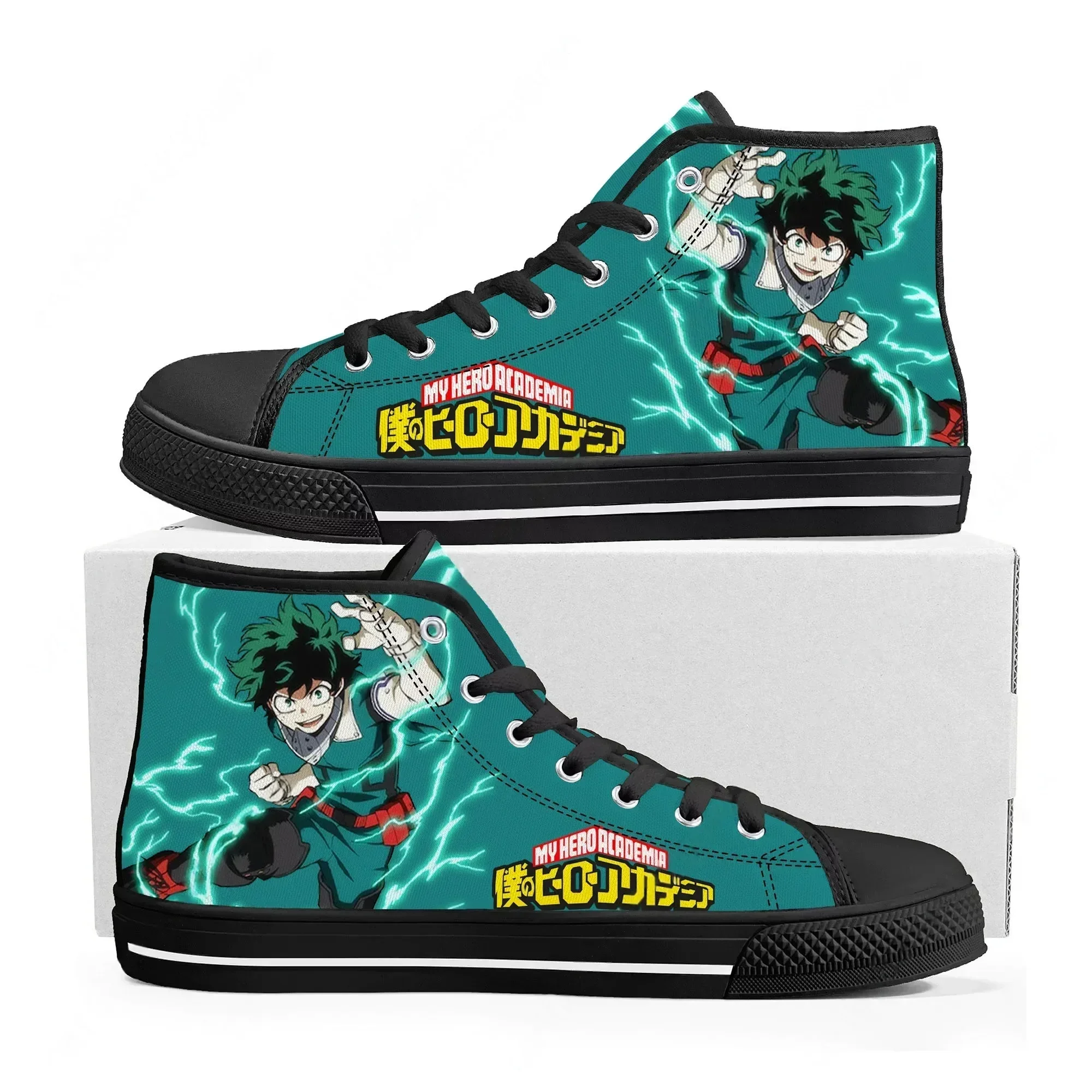 

Izuku Midoriya My Hero Academia High Top Sneakers Mens Womens High Quality Canvas Sneaker Couple Shoes Custom Shoe