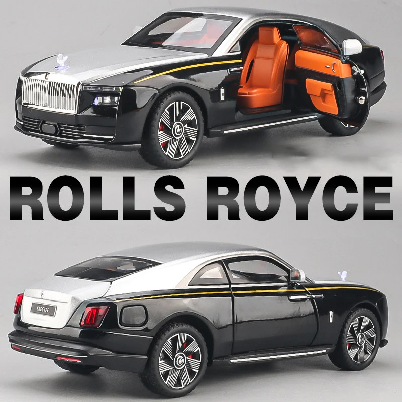 

1:24 Rolls-Royce Spectre Phantom Cars Models Toys Alloy Diecast Metal Shock Absorption Doors Opened Vehicle Model Collections