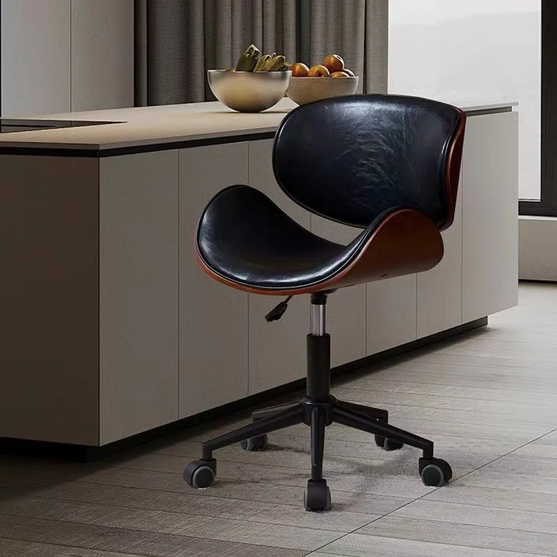 كرسي كمبيوتر من الخشب الصلب للأثاث، مسند ظهر مريح للمنزل، كراسي مكتب، غرفة الدراسة، مقعد دوار قابل للتعديل