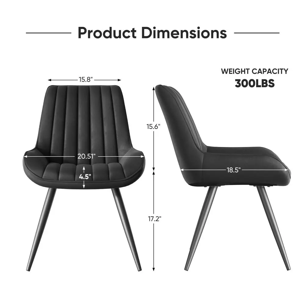 

Modern Dining Chairs Set of 4, Comfy Dining Room Chairs with Thick Cushions, Upholstered Fabric Kitchen Side Chairs with Metal
