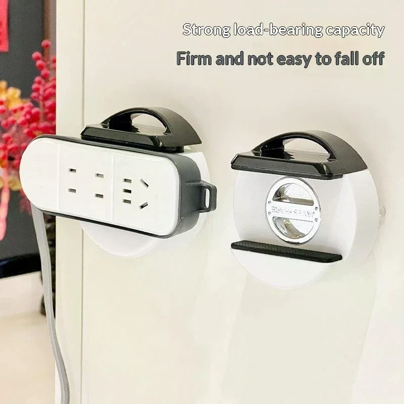 Suction Cup Wall Mount Socket Holder Strong Adhesion Drill Free For Home Office Organizing Power Strips Remotes