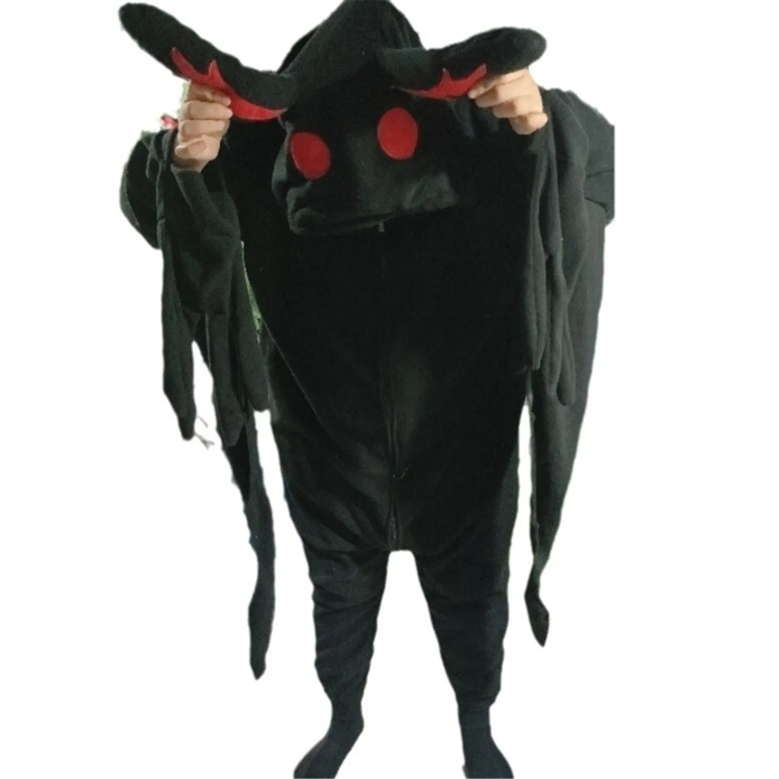 

Men Women Halloween Moth Jumpsuit Cartoon Animal Cosplay Costume Black Pajamas Stage Performance Costume