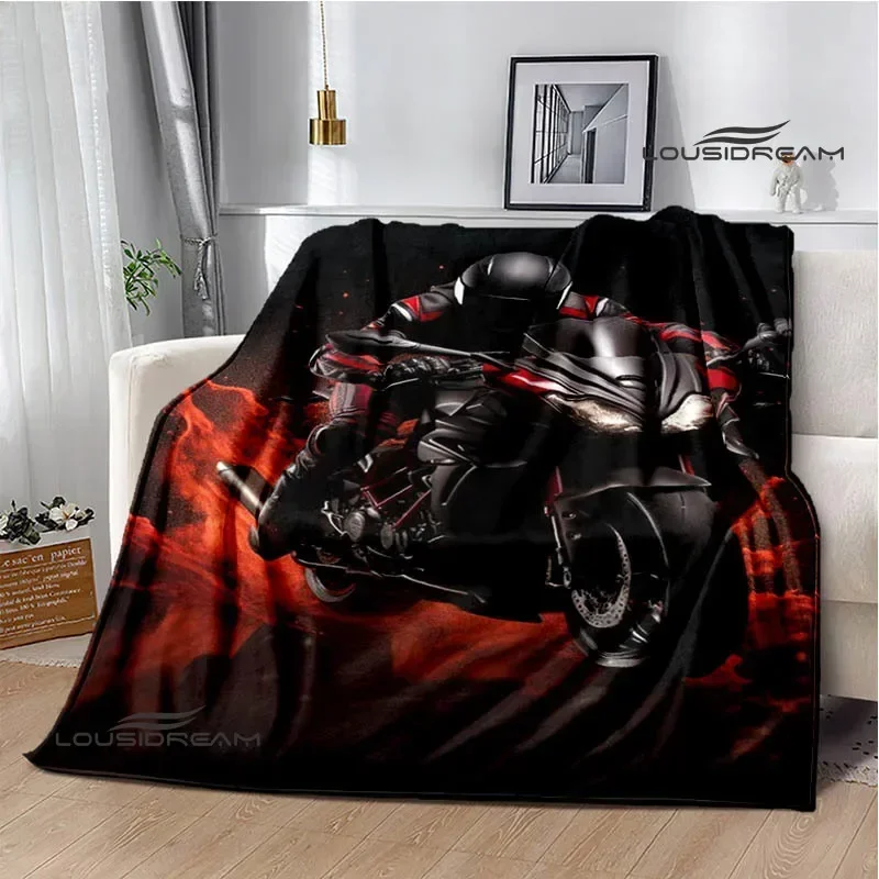 3D Motorcycle Fashion Printed blankets Warm Flannel blankets Soft and comfortable blanket bed linings Birthday Gift