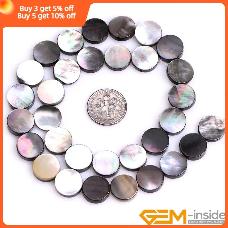 Natural Shell Black Rainbow luster Beads For Jewelry Making Strand 15 inch Coin Drip Oval Square Accessorries Beads For Gifts