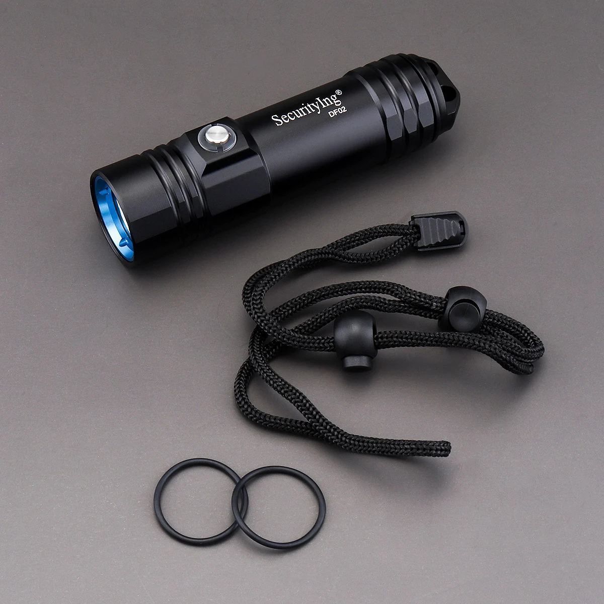 D1E L2 LED Scuba Diving Flashlight Underwater 80M Waterproof LED Indicates Battery Power Night Dive Torches with 4 Modes Lights