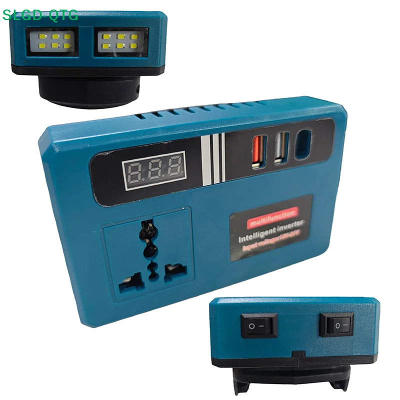 NEW 1Pcs DC21V To 220V AC Converter Lithium Battery Inverter Portable Power Supply For Outdoor Activities With Dual USB Ports