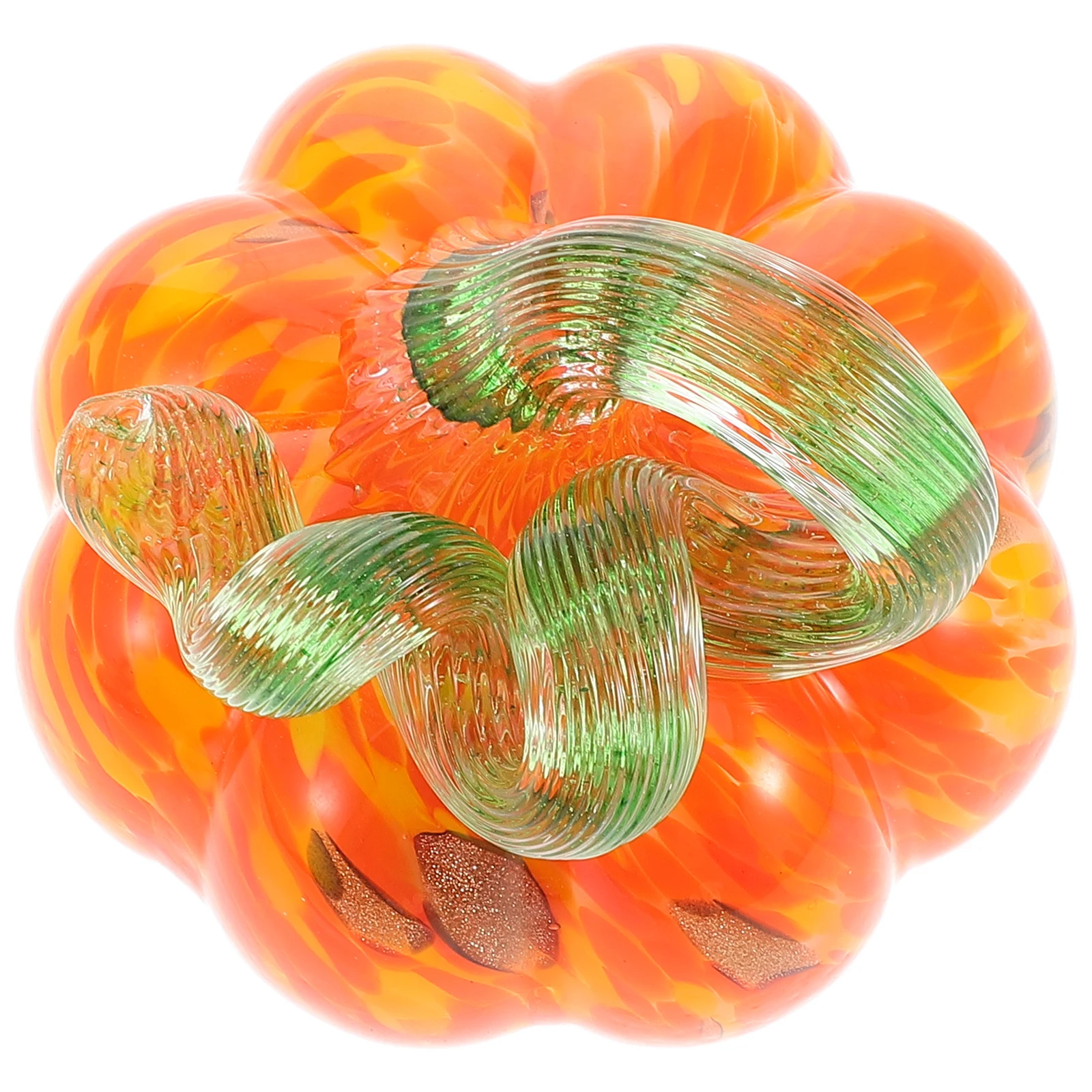 

80Mm Decorative Glass Pumpkin Ornaments Art Craft Halloween Thanksgiving Fall Fireplace Centerpiece Handmade Crystal Desktop