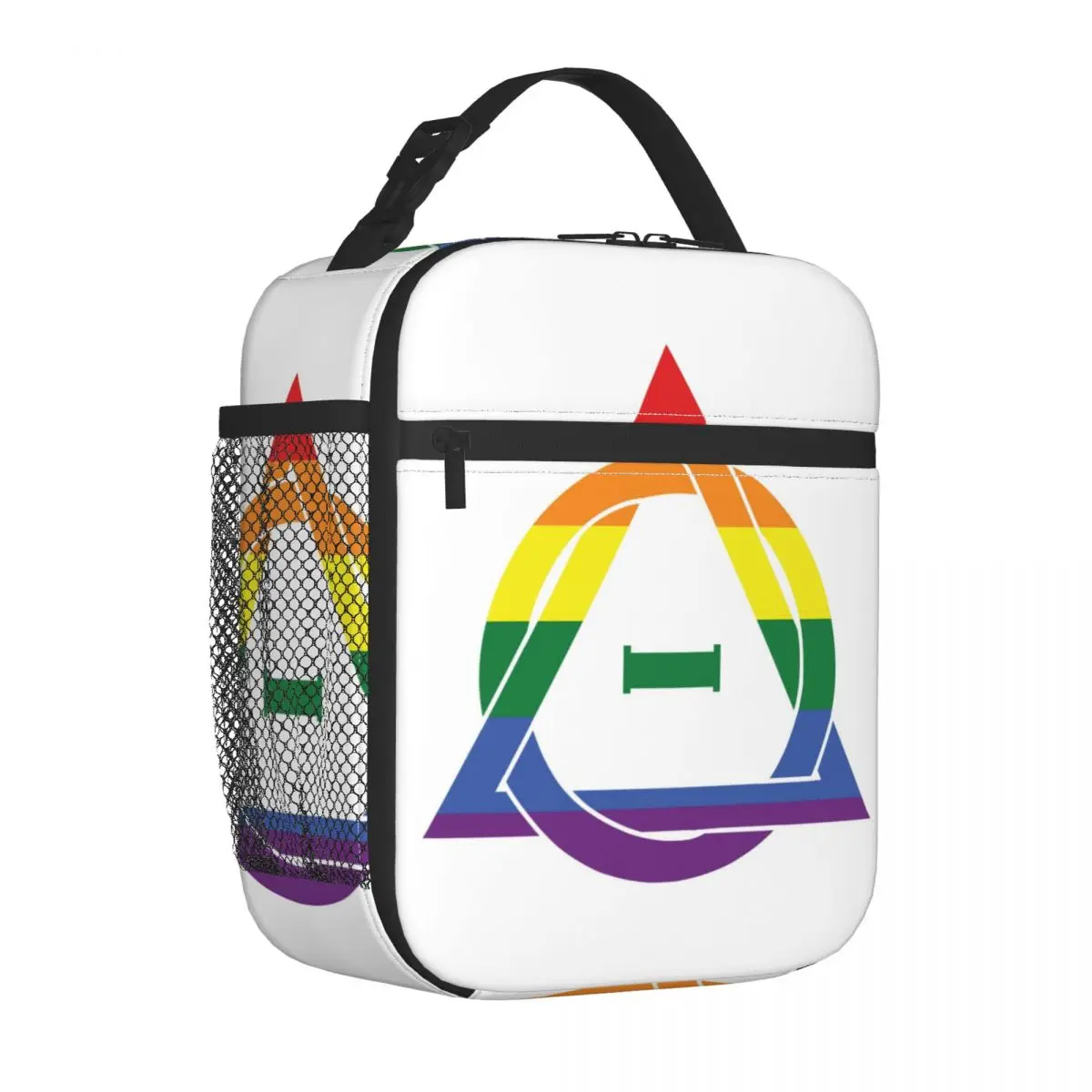 Custom LGBT Therian Theta Delta Lunch Bag Men Women Thermal Cooler Insulated Lunch Boxes for Student School