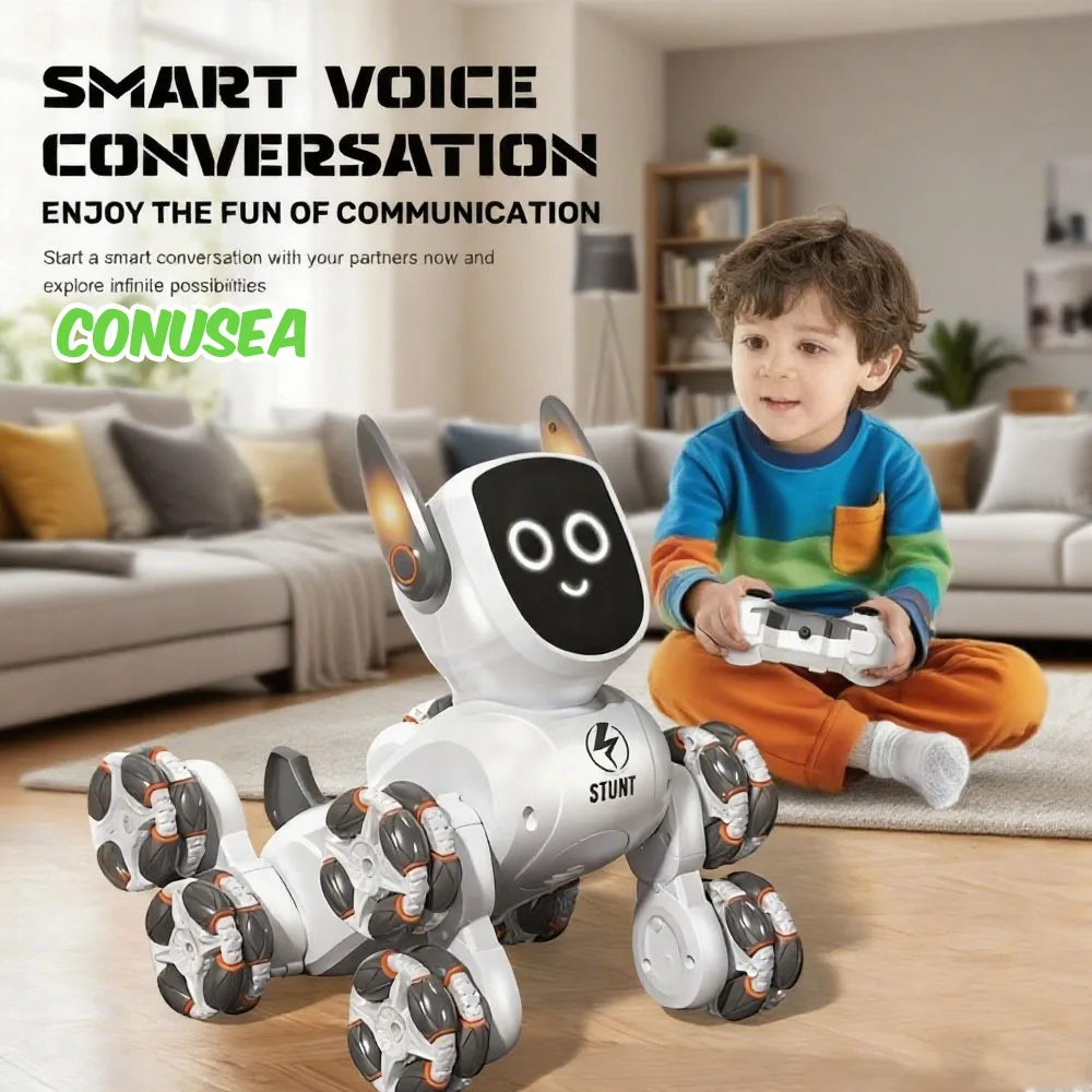 Robot Intelligent chien chiot RC animaux Intelligent électronique mécanique chiens geste vocal télécommande Robo jeux pour enfants garçon