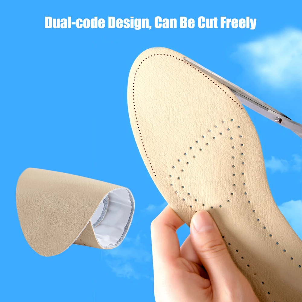 Leather Self-adhesive Insoles for Women High-heels Sandals Anti Slip Breathable and Sweat-absorbent Shoe Pad Adhesive Stickers