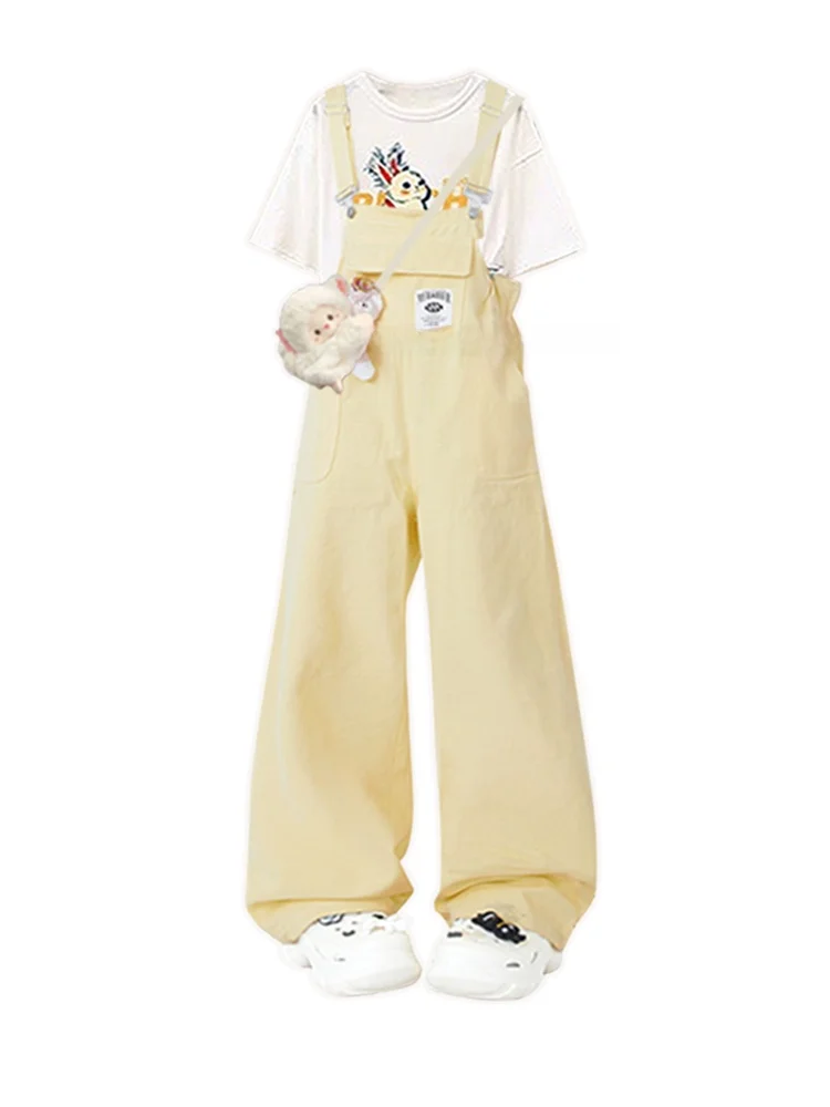 ชุดเอี๊ยมยีนส์ผู้หญิงสไตล์หวานซ่อนเปรี้ยว ดีไซน์ใหม่รับซัมเมอร์ ชุดเซ็ตสองชิ้นทรงเข้ารูป คอเสื้อทรงกลม