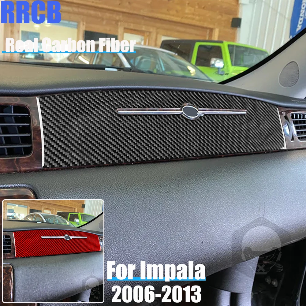 

Real Carbon Fiber Car Accessories Passenger Dashboard Panel Decorative Trim Soft Cover Sticker For Chevrolet Impala 2006-2013