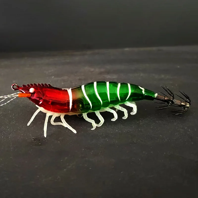 Ackibbik 1 قطعة محاكاة الروبيان الصيد إغراء توهج الروبيان الجمبري إغراء المياه المالحة الحبار الصيد اكسسوارات الروبيان إغراء