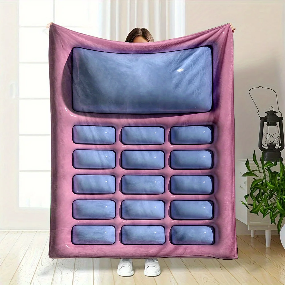 Cartoon mobile phone design Flannel printed blanket suitable for all seasons suitable for living room office sofa and travel