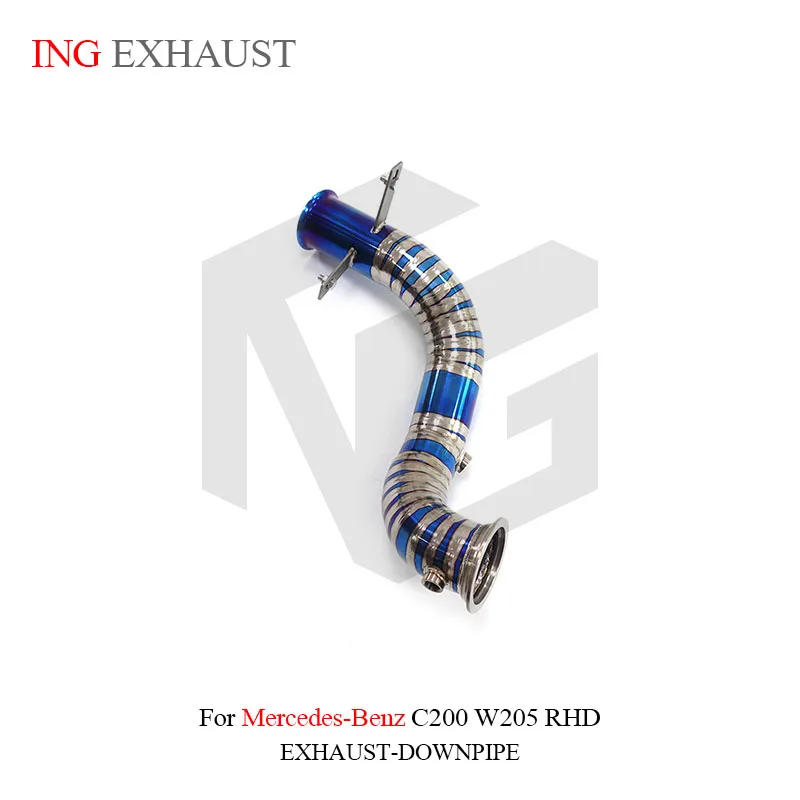 For Mercedes-Benz C200 W205 RHD ING Exhaust System High Flow Performance Downpipe With Heat Shield Stainless Steel