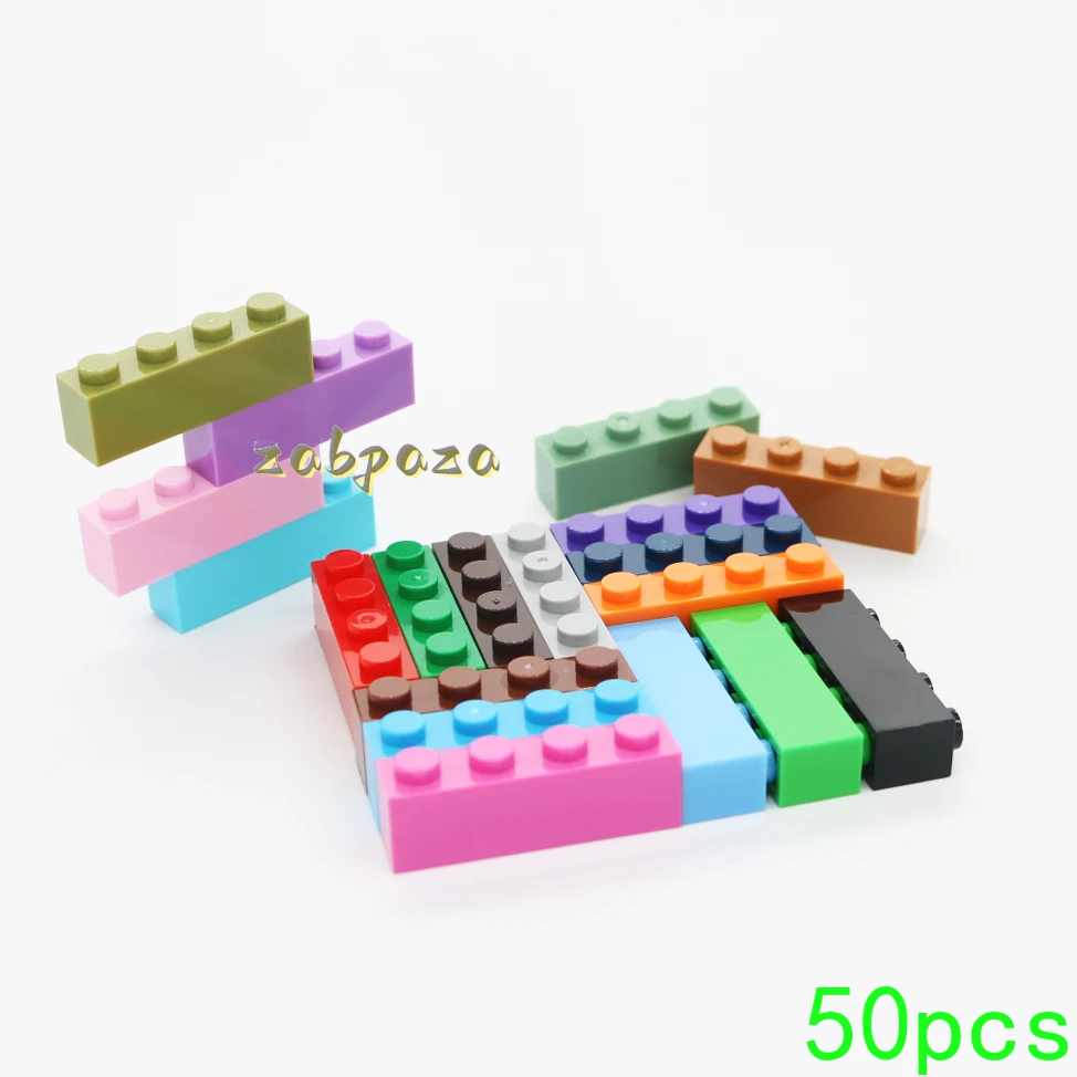 

50PCS MOC 3010 3066 1x4 Bricks Building Blocks High-Tech Plate Board Assemble Educational Particle Toy Children Birthday Gifts