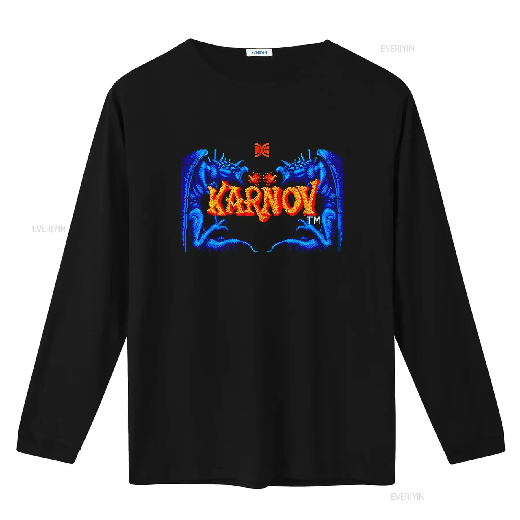 Karnov Retro NES Video Game Start Screen T Shirt for Fans vintage Washed Casual Slightly streetwear homme Versatile Stretched