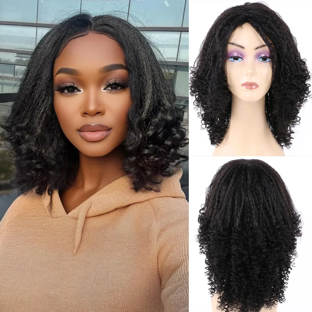 

Синтетический кудрявый прямой парик с вьющимися концами Блондинка Коричневый Короткий вьющийся парик яки Свободный вьющийся парик для чернокожих женщин Мода DIY Прическа