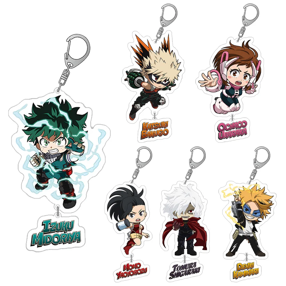 My Hero Academia Katsuki Bakugo Shoto Todoroki Ochaco Uraraka Tomura Shigaraki Chibi anime Acrylic keychain Backpack charm gift