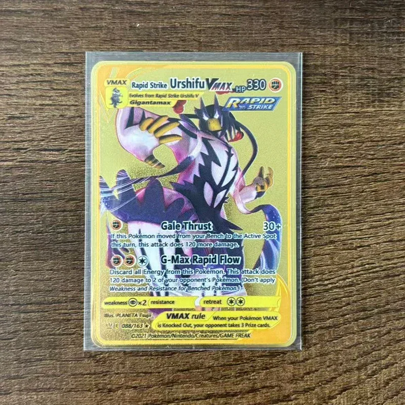 Arceus Rayquaza Punkte Metallkarte Charizard Goldene Metall-Superkarten Englische Karte Mewtwo Mega Anime-Spiel Sammlerstück Geschenk – Detail 2