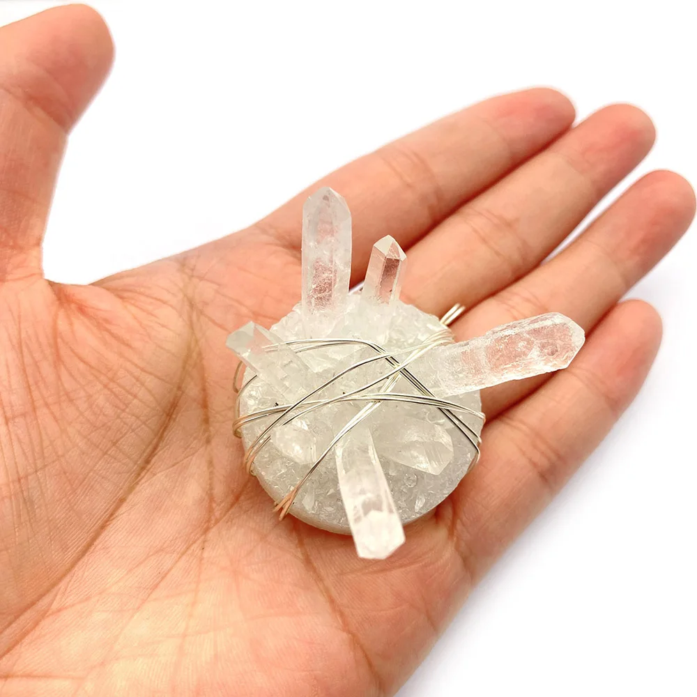 

Натуральный необработанный белый кристалл, полированный, неправильной формы, подвеска 25x46 мм, ручная работа, для самостоятельного изготовления ожерелья, уникальные ювелирные аксессуары