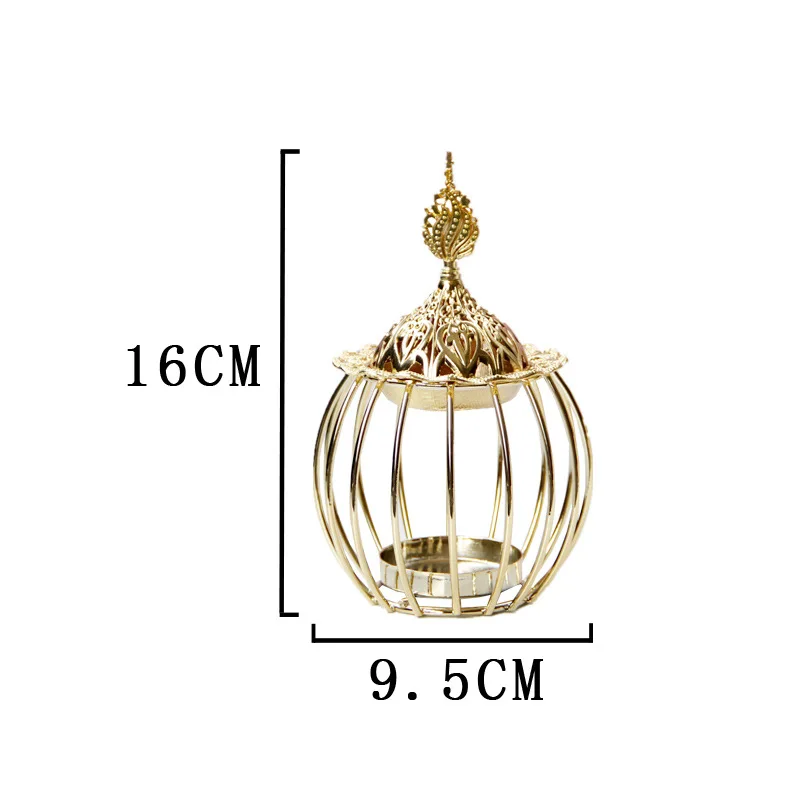 Simple Metal Incense Burner, Bird Cage, Golden Essential Oil Lamp, Candle Light Furnace, Middle East, Arab