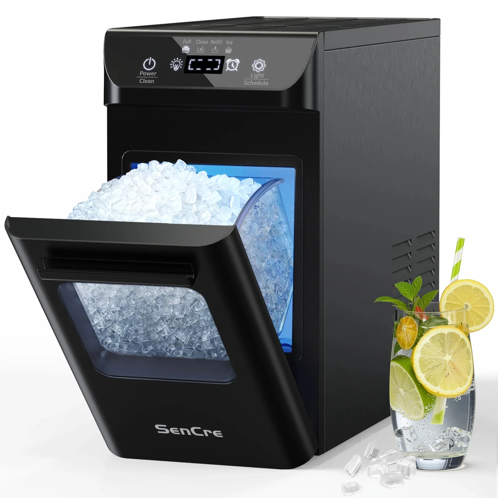 2026 New Home Ice Maker Nugget Ice with Timer Auto-Cleaning Nugget Ice Maker Countertop for Home/Party/RV/Camping