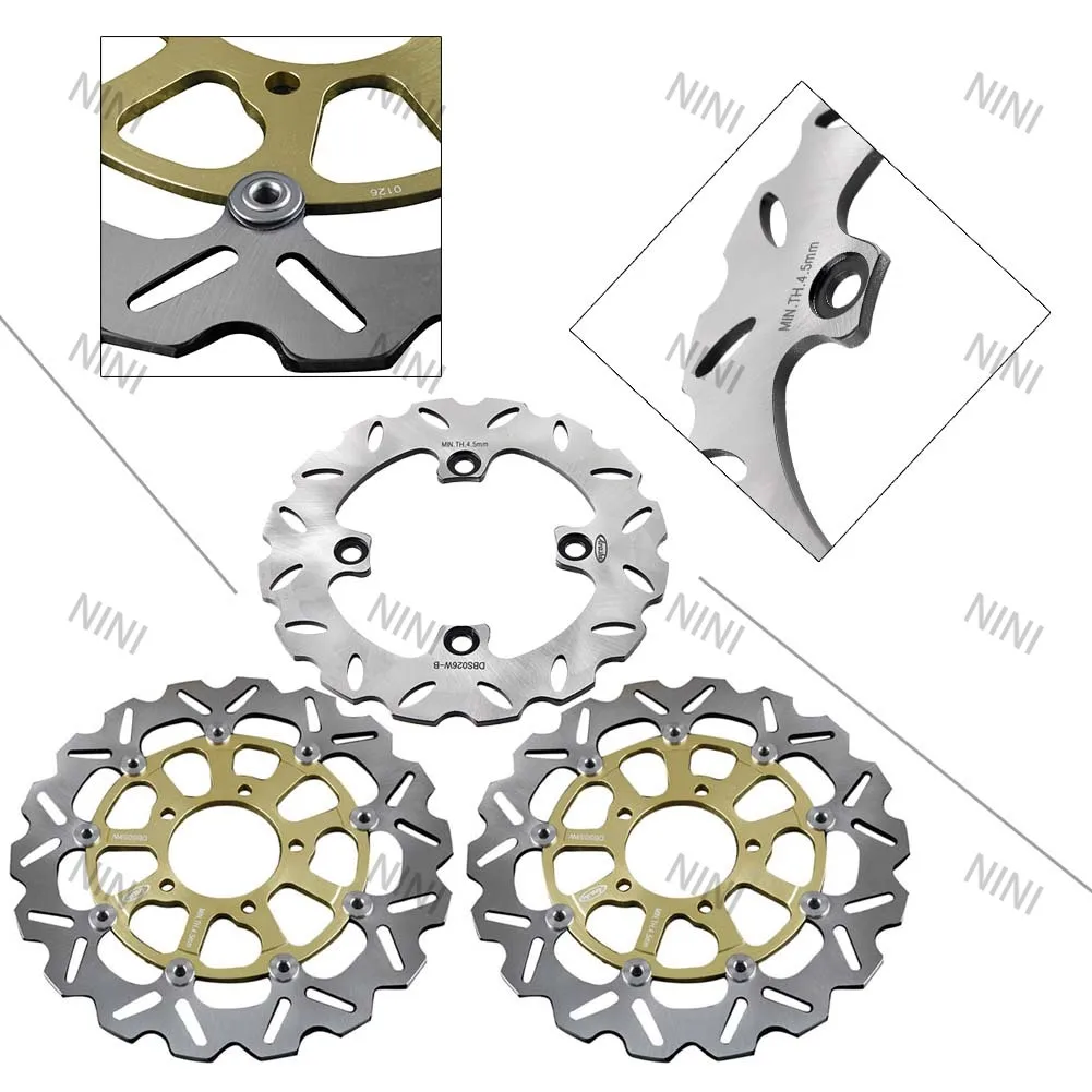 

3Pcs/Set Motorcycle For KAWASAKI NINJA ZX10R 2008 2009 2010 2011 2012 2013 2014 2015 Front Rear Brake Disc Rotor Adaptor