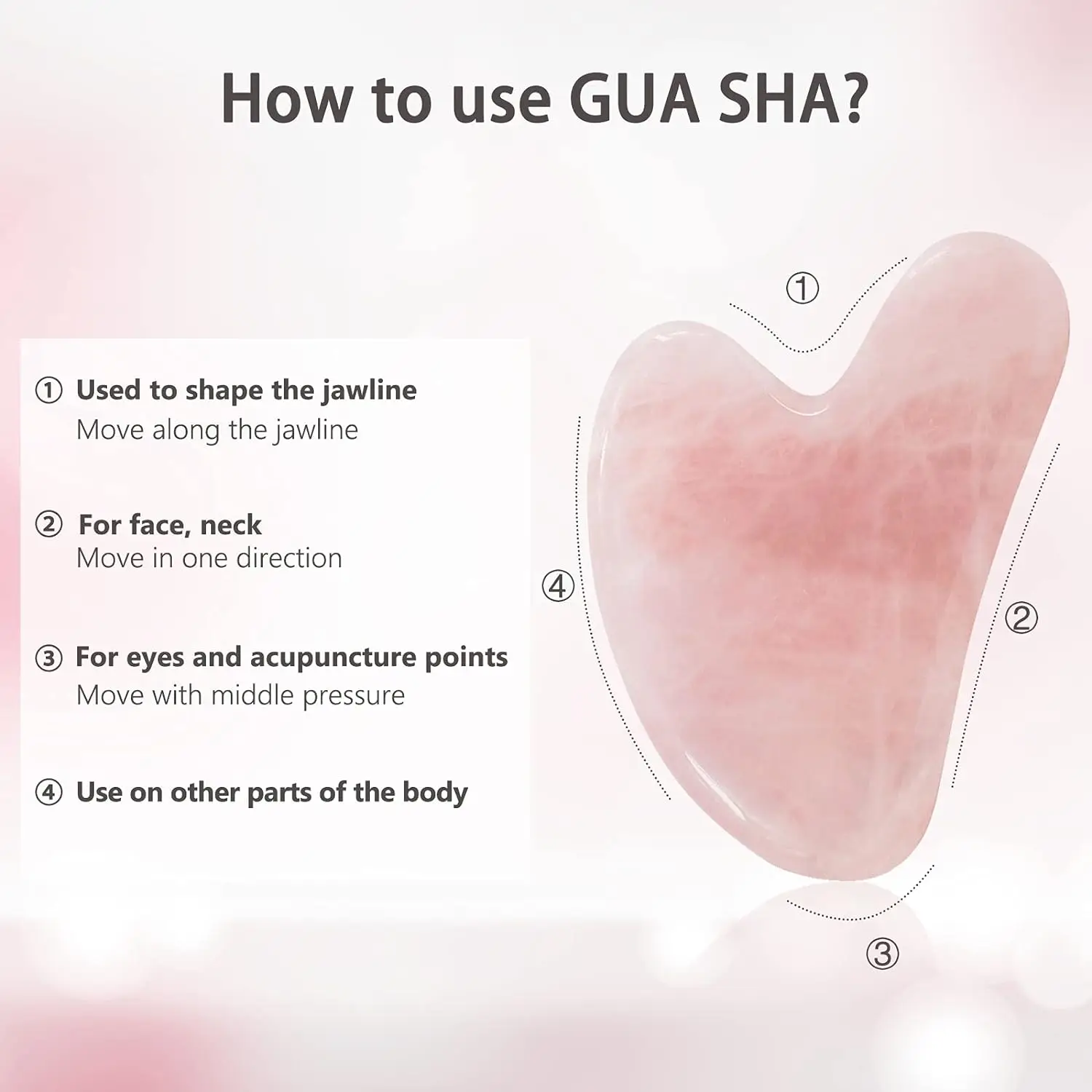 Gua shua-Rodillo de Jade Artificial verde y rosa, masajeador facial antienvejecimiento, GuaSha