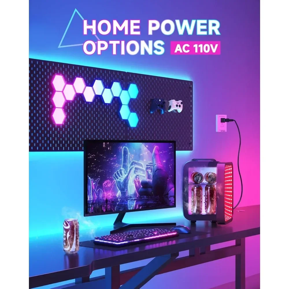 Mini Fridge, 4 Liter/6 Cans, with Dimmable LED Light,AC/DC Portable Cooler and Warmer Gaming Mini Fridge for Bedroom, Office, Rv