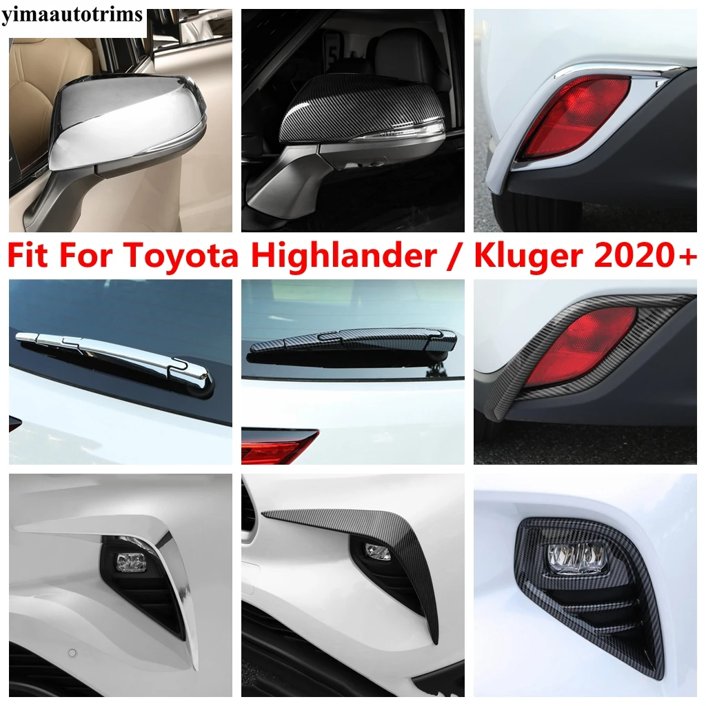 

Front Rear Fog Light Lamp / Rearview Mirror Cap / Window Wiper Cover Trim Accessories For Toyota Highlander / Kluger 2020 - 2024