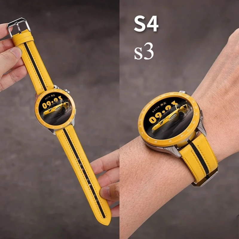 

Новый комплект безеля и ремешка для часов Xiaomi watch s4, нейлоновый браслет из натуральной кожи и аксессуары для лицевой панели ПК для часов s3 Band