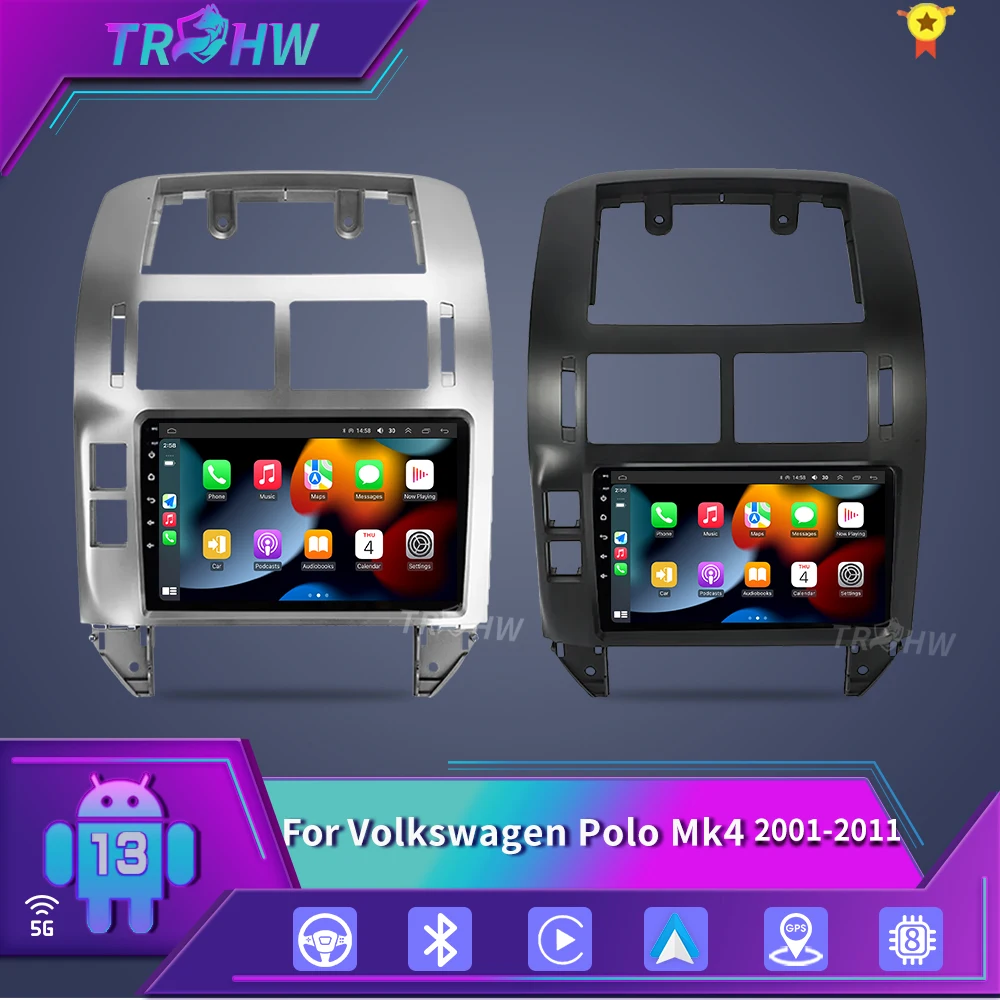 

Android Auto Carplay For Volkswagen VW Polo MK4 6Q 9N 9N3 2004-2009 Car Radio Multimedia Video Player GPS Navigation QLED Screen