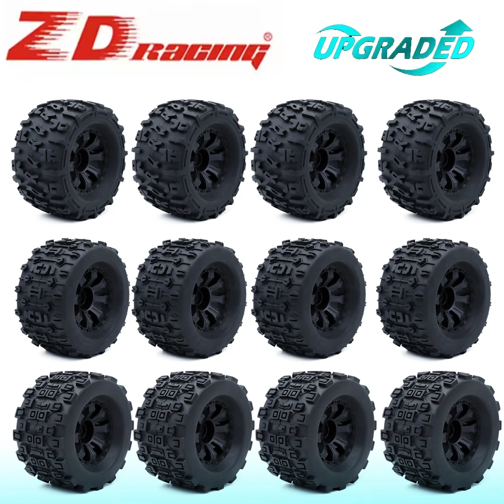 ZD Racing 125/120mm 1/10 RC Monster Truck Wheels Tires Rubber Tyres 12mm Hex for RC Crawler Axial Traxxas Tamiya HPI HSP ARRMA