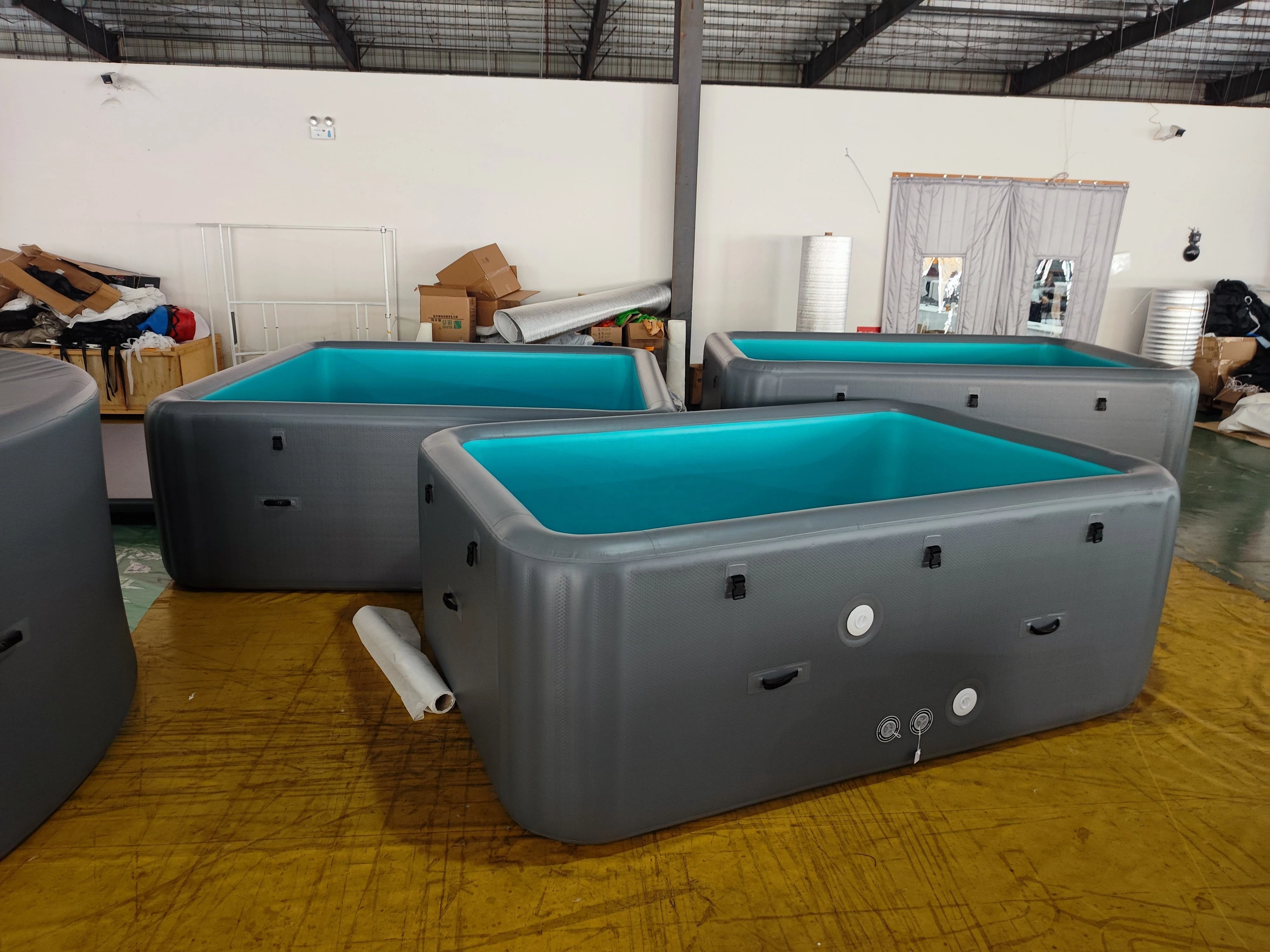 Premium Drop Stitch Inflatable Swimming Pool Sturdy Rectangular Blow Up Pool for Backyard and Patio Use
